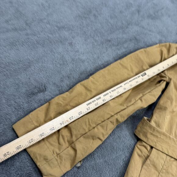 Madewell Trench Coat S Tan Long Sleeve Double Breasted Belted Canvas Rain Flap - Picture 8 of 8